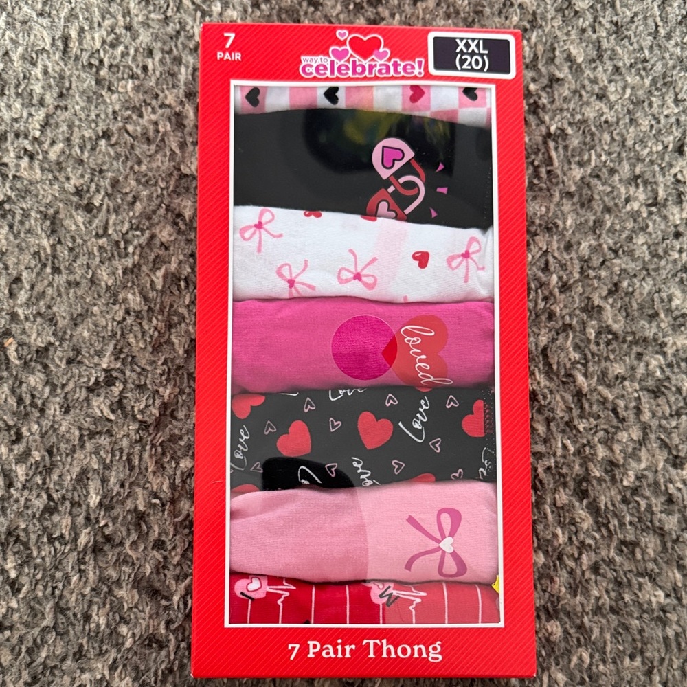 Celebrate! Women's box of 7 Thong Panties - XXL (20)